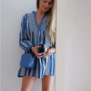 Zara Women’s Boho Flower Embroidered Dress Influencer Fashion